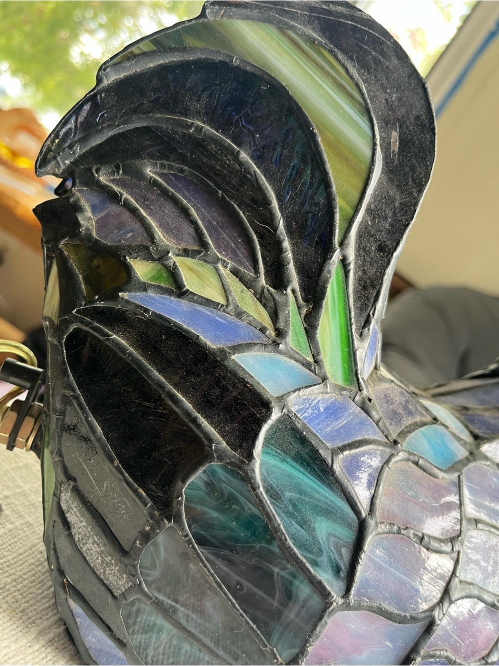 VTG Tiffany stained glass rooster - Picture 4 of 16